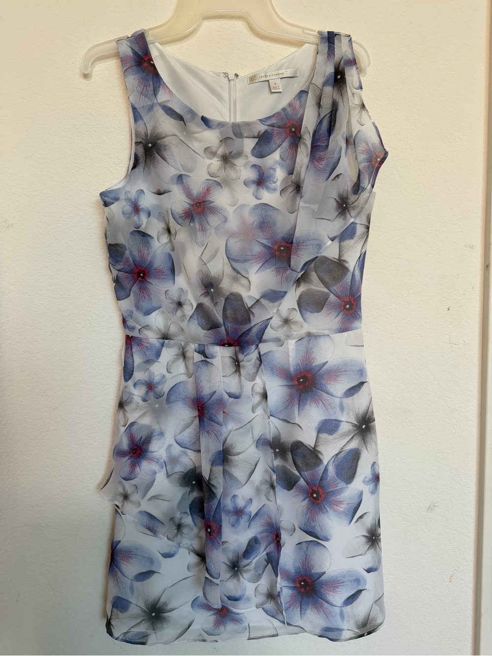 LC Lauren Conrad Blue and Pink Floral Mini Dress